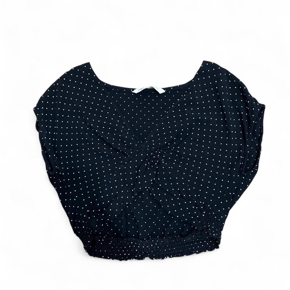 Zara - Black And White Polka Dot Top